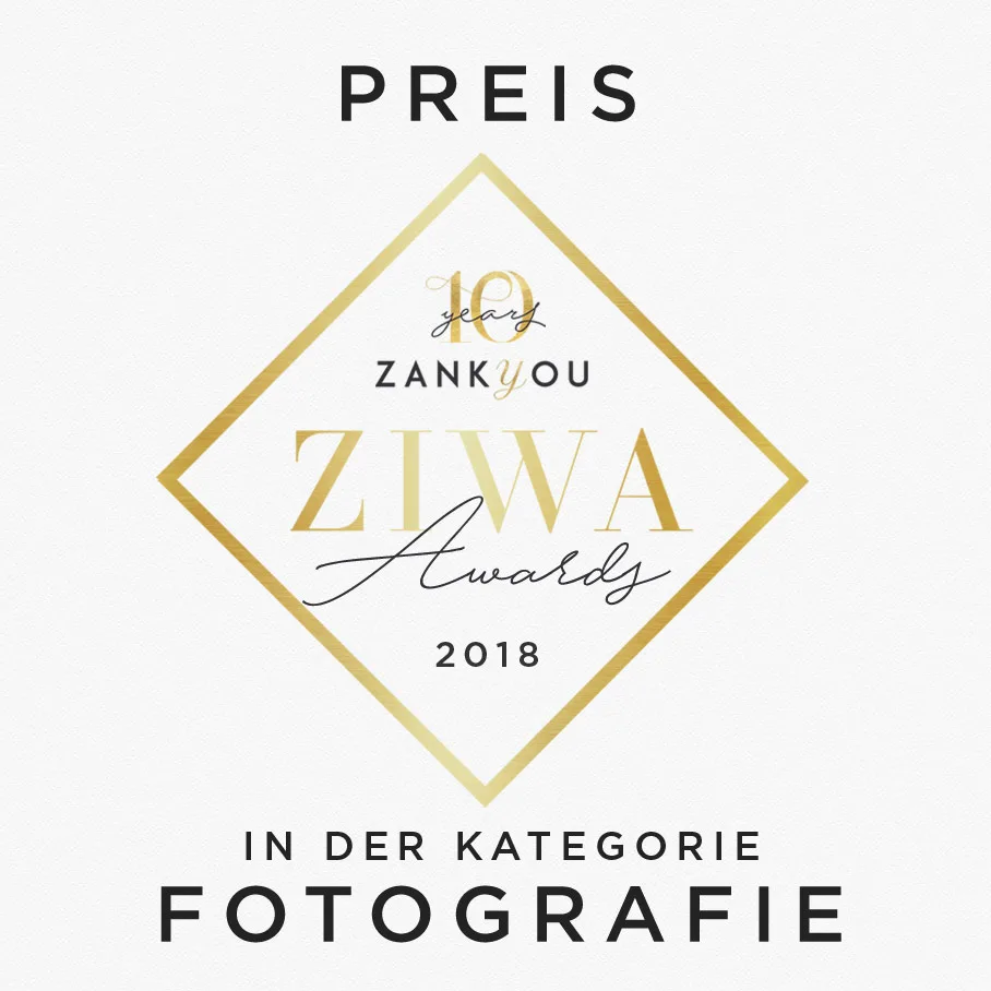 ZIWA Awards 2018 von Zankyou, Preis in der Kategorie Fotografie, verliehen an MOKATI Fotos und Film